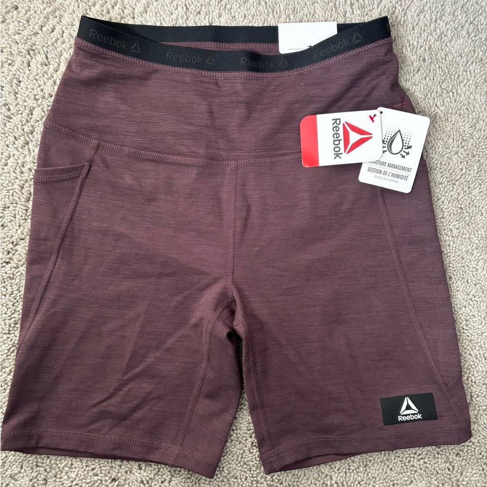 Reebok Brown Athletic Shorts Moisture-Wicking Mid-Length